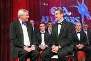 15 October 2010; GAA Football All-Star award winner Paddy Keenan, Louth, is interviewed by RTE's Michael Fennelly during the 2010 GAA All-Stars Awards, sponsored by Vodafone. Citywest Hotel & Conference Centre, Saggart, Co. Dublin. Picture credit: Brendan Moran / SPORTSFILE
