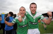 17 October 2010; Kevin Murnaghan and Daryl Flynn, Moorefield, celebrate victory after the final whistle. Kildare County Senior Football Championship Final, Sarsfields v Moorefield, St Conleth's Park, Newbridge, Co. Kildare. Picture credit: Barry Cregg / SPORTSFILE