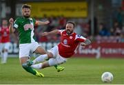 8 August 2016; Raffaele Cretaro, right, of Sligo Rovers in action against Greg Bolger of Cork City during the SSE Airtricity League Premier Division match between Cork City and Sligo Rovers at Turners Cross in Cork. Photo by Seb Daly/Sportsfile