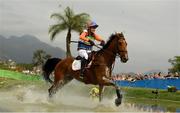 8 August 2016; Theo van de Vendel of Netherlands on Zindane in action during the Eventing Team Cross Country at the Olympic Equestrian Centre, Deodoro during the 2016 Rio Summer Olympic Games in Rio de Janeiro, Brazil. Photo by Ramsey Cardy/Sportsfile