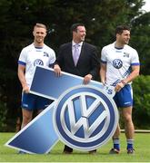 9 August 2016; Dublin GAA and Kilmacud Crokes stars Paul Mannion and Cian O’Sullivan, along with Dublin team-mate and Volkswagen Ambassador Bernard Brogan were joined by former Dublin player Ray Cosgrove and former Westmeath, Galway, and Laois manager Tomás Ó Flatharta in Glenalbyn, Kilmacud Crokes today to officially announce Volkswagen’s sponsorship of the Kilmacud Crokes All-Ireland GAA football Sevens. In attendance are, from left, Paul Mannion, Ray Cosgrove, and Bernard Brogan, during the announcement at Glenalbyn House in Stillorgan, Co. Dublin. Photo by Daire Brennan/Sportsfile
