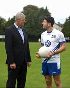 9 August 2016; Dublin GAA and Kilmacud Crokes stars Paul Mannion and Cian O’Sullivan, along with Dublin team-mate and Volkswagen Ambassador Bernard Brogan were joined by former Dublin player Ray Cosgrove and former Westmeath, Galway, and Laois manager Tomás Ó Flatharta in Glenalbyn, Kilmacud Crokes today to officially announce Volkswagen’s sponsorship of the Kilmacud Crokes All-Ireland GAA football Sevens. In attendance are, from left, Tomás Ó Flatharta and Bernard Brogan, during the announcement at Glenalbyn House in Stillorgan, Co. Dublin. Photo by Daire Brennan/Sportsfile