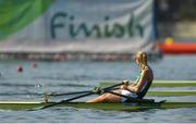 9 August 2016; Sanita Puspure of Ireland in action during the Women's Single Sculls quarter-final in Lagoa Stadium, Copacabana, during the 2016 Rio Summer Olympic Games in Rio de Janeiro, Brazil. Photo by Ramsey Cardy/Sportsfile