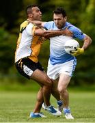9 August 2016; Steve Cartledge of Argentina in action against Aindreas Doyle of Middle East during the Etihad Airways GAA World Games 2016 - Day 1 at UCD in Dublin. Photo by Sam Barnes/Sportsfile