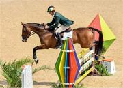 9 August 2016; Jonty Evans of Ireland, on Cooley Rorkes Drift, in action during the Eventing Team Jumping Final at the Olympic Equestrian Centre, Deodoro, during the 2016 Rio Summer Olympic Games in Rio de Janeiro, Brazil. Photo by Stephen McCarthy/Sportsfile