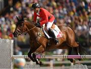 9 August 2016; Ben Vogg of Switzerland, on Noe Des Vatys, in action during the Eventing Team Jumping Final at the Olympic Equestrian Centre, Deodoro, during the 2016 Rio Summer Olympic Games in Rio de Janeiro, Brazil. Photo by Stephen McCarthy/Sportsfile