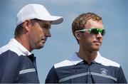 9 August 2016; Seamus Power, right, and Padraig Harrington of Ireland before a practice round ahead of the Men's Strokeplay competition at the Olympic Golf Course, Barra de Tijuca, during the 2016 Rio Summer Olympic Games in Rio de Janeiro, Brazil. Photo by Brendan Moran/Sportsfile