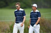 9 August 2016; Team Ireland golfers Seamus Power, left, and Padraig Harrington during a practice round ahead of the Men's Strokeplay competition at the Olympic Golf Course, Barra de Tijuca, during the 2016 Rio Summer Olympic Games in Rio de Janeiro, Brazil. Photo by Brendan Moran/Sportsfile