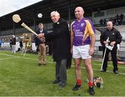 9 August 2016; Ronnie Delany, winner of the gold medal in the 1500m in the 1956 Olympic Games in Melbourne, Australia, with former Kilkenny player DJ Carey  during the fifth annual Hurling for Cancer Research, a celebrity hurling match in aid of the Irish Cancer Society in St Conleth’s Park, Newbridge. Ireland's top GAA and horseracing stars lined out for the game, organised by horseracing trainer Jim Bolger and National Hunt jockey Davy Russell. To date the event has raised €400,000 for the Irish Cancer Society, the leading voluntary funder of cancer research in Ireland. St Conleth’s Park, Newbridge, Kildare. Photo by David Maher/Sportsfile