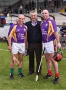 9 August 2016; Horse trainer Jim Bolger, centre, with former Kilkenny players, Charlie Carter, left, and DJ Carey after the fifth annual Hurling for Cancer Research, a celebrity hurling match in aid of the Irish Cancer Society in St Conleth’s Park, Newbridge.   Ireland's top GAA and horseracing stars lined out for the game, organised by horseracing trainer Jim Bolger and National Hunt jockey Davy Russell. To date the event has raised €400,000 for the Irish Cancer Society, the leading voluntary funder of cancer research in Ireland. St Conleth’s Park, Newbridge, Kildare. Photo by David Maher/Sportsfile