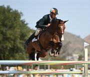 9 August 2016; Jonty Evans of Ireland, on Cooley Rorkes Drift, in action during the Eventing Individual Jumping Final at the Olympic Equestrian Centre, Deodoro, during the 2016 Rio Summer Olympic Games in Rio de Janeiro, Brazil. Photo by Stephen McCarthy/Sportsfile