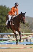 9 August 2016; Merel Blom of Netherlands, on Rumour Has It, in action during the Eventing Individual Jumping Final at the Olympic Equestrian Centre, Deodoro, during the 2016 Rio Summer Olympic Games in Rio de Janeiro, Brazil. Photo by Stephen McCarthy/Sportsfile