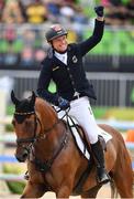 9 August 2016; Michael Jung of Germany, on Sam FBW, celebrates winning the the Eventing Individual Jumping Final at the Olympic Equestrian Centre, Deodoro, during the 2016 Rio Summer Olympic Games in Rio de Janeiro, Brazil. Photo by Stephen McCarthy/Sportsfile