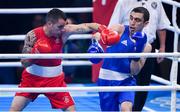 9 August 2016; David Oliver Joyce, left, of Ireland exchanges punches with Albert Selimov of Azerbaijan during their Lightweight preliminary round of 32 bout in the Riocentro Pavillion 6 Arena, Barra da Tijuca, during the 2016 Rio Summer Olympic Games in Rio de Janeiro, Brazil. Photo by Ramsey Cardy/Sportsfile