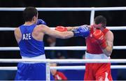 9 August 2016; David Oliver Joyce, right, of Ireland exchanges punches with Albert Selimov of Azerbaijan during their Lightweight preliminary round of 32 bout in the Riocentro Pavillion 6 Arena, Barra da Tijuca, during the 2016 Rio Summer Olympic Games in Rio de Janeiro, Brazil. Photo by Ramsey Cardy/Sportsfile