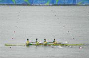 10 August 2016; The Australian rowers practice in the water after the cancellation of the event for the day in Lagoa Stadium, Copacabana, during the 2016 Rio Summer Olympic Games in Rio de Janeiro, Brazil. Photo by Ramsey Cardy/Sportsfile