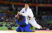 10 August 2016; Varlam Liparteliani of Georgia in action against Komronshokh Ustopiriyon of Tajikistan during the Men's -90 kg Elimination Round of 32 during the 2016 Rio Summer Olympic Games in Rio de Janeiro, Brazil. Photo by Ramsey Cardy/Sportsfile