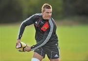 19 October 2010; Munster's Dave Foley in action during squad training ahead of their Celtic League game against Benetton Treviso on Friday night. Munster Rugby squad training, University of Limerick, Limerick. Picture credit: Brendan Moran / SPORTSFILE