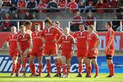 16 October 2010; Munster players stand together after Toulon scored an early try in the first half. Heineken Cup Pool 2, Round 2, Munster v Toulon, Thomond Park, Limerick. Picture credit: Diarmuid Greene / SPORTSFILE