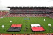 19 September 2010; A general view of Croke Park as the Down squad run out onto the pitch before the game. GAA Football All-Ireland Senior Championship Final, Down v Cork, Croke Park, Dublin. Picture credit: Brendan Moran / SPORTSFILE