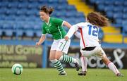 21 October 2010; Rebecca Kearney, Republic of Ireland, in action against Aneta Foutikova, Czech Republic. UEFA European Women's U17 Championship First Qualifying Round, Republic of Ireland v Czech Republic, Mourneview Park, Lurgan, Co. Armagh. Picture credit: Oliver McVeigh / SPORTSFILE