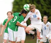 21 October 2010; Rianna Jarrett, Republic of Ireland, in action against Dominika Polackova, Czech Republic. UEFA European Women's U17 Championship First Qualifying Round, Republic of Ireland v Czech Republic, Mourneview Park, Lurgan, Co. Armagh. Picture credit: Oliver McVeigh / SPORTSFILE