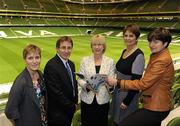 21 October 2010; Mary Hanafin TD, Minister for Tourism, Culture and Sport, with the authors of the Children's Sport Participation And Physical Activity Study with, from left, Catherine Woods, Niall Moyna, Deborah Tannehill and Julia Walsh, during the launch of an Irish Sports Council research publication. Aviva Stadium, Lansdowne Road, Dublin. Picture credit: Matt Browne / SPORTSFILE