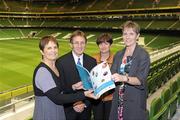 21 October 2010; The authors of the Children's Sport Participation And Physical Activity Study, from left, Deborah Tannehill, Niall Moyna, Julia Walsh and Catherine Woods during the launch of an Irish Sports Council research publication. Aviva Stadium, Lansdowne Road, Dublin. Picture credit: Matt Browne / SPORTSFILE