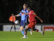 22 October 2010; Joseph Ndo, Sligo Rovers, in action against Paul O'Connor, UCD. Airtricity League Premier Division, UCD v Sligo Rovers, UCD Bowl, Belfield, Dublin. Picture credit: Brian Lawless / SPORTSFILE