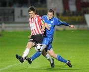 22 October 2010; Patrick McEleney, Derry City, in action against Mark Brolly, Finn Harps. Airtricity League First Division, Derry City v Finn Harps, Brandywell, Derry. Picture credit: Oliver McVeigh / SPORTSFILE
