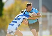 23 October 2010; John Cleary, Galwegians, is tackled by Paul Magee, Dungannon. All-Ireland League Division 1B, Galwegians v Dungannon, Crowley Park, Glenina, Galway. Picture credit: Stephen McCarthy / SPORTSFILE