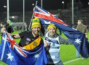23 October 2010; Australia supporters Timmy Scannard, left, and Fraser Bourchier after the game. Irish Daily Mail International Rules Series 1st Test, Ireland v Australia, Gaelic Grounds, Limerick. Picture credit: Alan Place / SPORTSFILE