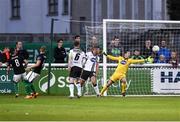 10 August 2016; Mark Salmon, no. 8 of Bray Wanderers beats Dundalk goalkeeper Gary Rogers to score his side's first goal during the SSE Airtricity League Premier Division match between Bray Wanderers and Dundalk at the Carlisle Grounds in Bray, Co Wicklow. Photo by David Maher/Sportsfile