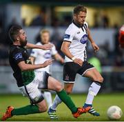 10 August 2016; Dane Massey of Dundalk in action against Mark Salmon of Bray Wanderers during the SSE Airtricity League Premier Division match between Bray Wanderers and Dundalk at the Carlisle Grounds in Bray, Co Wicklow. Photo by David Fitzgerald/Sportsfile