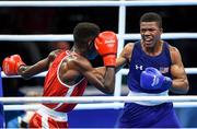 10 August 2016; Gary Russell of USA, right,  in action against Richardson Hitchins of Haiti during their Men's Light Welterweight Preliminary bout at the Riocentro Pavillion 6 Arena during the 2016 Rio Summer Olympic Games in Rio de Janeiro, Brazil. Photo by Stephen McCarthy/Sportsfile