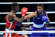 10 August 2016; Gary Russell of USA, right,  in action against Richardson Hitchins of Haiti during their Men's Light Welterweight Preliminary bout at the Riocentro Pavillion 6 Arena during the 2016 Rio Summer Olympic Games in Rio de Janeiro, Brazil. Photo by Stephen McCarthy/Sportsfile