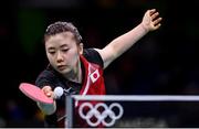 10 August 2016; Ai Fukuhara of Japan competes in the Women's Single's Bronze Medal Match between Song I Kim of the Democratic People's Republic of Korea and Ai Fukuhara of Japan in the Riocentro Pavillion 3 Arena during the 2016 Rio Summer Olympic Games in Rio de Janeiro, Brazil. Photo by Stephen McCarthy/Sportsfile
