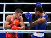 10 August 2016; Mathieu Albert Daniel Bauderlique of France, left, in action against Juan Carlos Carrillo of Columbia during their Men's Light Heavyweight Preliminary bout at the Riocentro Pavillion 6 Arena during the 2016 Rio Summer Olympic Games in Rio de Janeiro, Brazil. Photo by Stephen McCarthy/Sportsfile