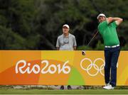 11 August 2016; Padraig Harrington of Ireland watches his drive from the 3rd tee box during Round 1 of the Men's Strokeplay competition at the Olympic Golf Course, Barra de Tijuca, during the 2016 Rio Summer Olympic Games in Rio de Janeiro, Brazil. Photo by Brendan Moran/Sportsfile