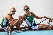 11 August 2016; Sinead Lynch and Claire Lamb of Ireland following the Women's Lightweight Double Sculls semi-finals at Lagoa Stadium, Copacabana, during the 2016 Rio Summer Olympic Games in Rio de Janeiro, Brazil. Photo by Stephen McCarthy/Sportsfile