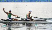 11 August 2016; Gary O'Donovan and Paul O'Donovan of Ireland in action during the Men's Lightweight Double Sculls semi-finals in Lagoa Stadium, Copacabana, during the 2016 Rio Summer Olympic Games in Rio de Janeiro, Brazil. Photo by Stephen McCarthy/Sportsfile