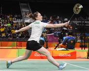 11 August 2016; Chloe Magee of Ireland in action against Yihan Wang of People's Republic of China during their Women's Singles Group Play Stage - Group P match in the Riocentro Pavillion 4 Arena, Barra da Tijuca, during the 2016 Rio Summer Olympic Games in Rio de Janeiro, Brazil. Photo by Ramsey Cardy/Sportsfile