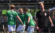 11 August 2016; Mitch Darling of Ireland celebrates with team-mate Kyle Good, right, and Michael Watt, left, after scoring his side's fourth goal during the Pool B match between Ireland and Canada at the Olympic Hockey Centre, Deodoro, during the 2016 Rio Summer Olympic Games in Rio de Janeiro, Brazil. Photo by Stephen McCarthy/Sportsfile