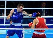 11 August 2016; Steven Donnelly, left, of Ireland in action against Tuvshinbat Byamba of Mongolia during their Welterweight preliminary round of 16 bout in the Riocentro Pavillion 6 Arena, Barra da Tijuca, during the 2016 Rio Summer Olympic Games in Rio de Janeiro, Brazil. Photo by Ramsey Cardy/Sportsfile