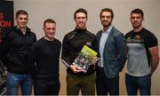 3 November 2017; GPA Chairman Séamus Hickey, centre, pictured with new members of the National Executive Committee, from left, Brendan Maher, Tipperary hurler, Eoin Price, Westmeath hurler, Tom Parsons, Mayo footballer, and Colm Begley, Laois footballer, in attendance during GPA AGM 2017 at Spencer Hotel in Dublin. Photo by Cody Glenn/Sportsfile