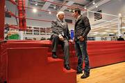 24 October 2010; Olympic silver medallist Kenny Egan and RTE's Boxing commentator Jimmy Magee, left, at the official opening of the new Neilstown Boxing Club. Neilstown, Clondalkin, Dublin. Picture credit; David Maher / SPORTSFILE
