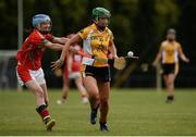 11 August 2016; Katie Cahill of Middle East in action against Fiona Monaghan of Canada during Day 3 of the Etihad Airways GAA World Games 2016 at UCD in Dublin. Photo by Sam Barnes/Sportsfile