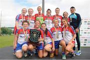 11 August 2016; New York celebrate after winning the GAA World Games Ladies Football Irish Shield during Day 3 of the Etihad Airways GAA World Games 2016 at UCD in Dublin. Photo by Sam Barnes/Sportsfile
