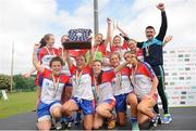 11 August 2016; New York celebrate after winning the GAA World Games Ladies Football Irish Shield during Day 3 of the Etihad Airways GAA World Games 2016 at UCD in Dublin. Photo by Sam Barnes/Sportsfile