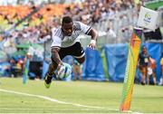 11 August 2016; Josua Tuisova of Fiji goes over to score his side's second try during the Men's Rugby Sevens semi-final match between Fiji and Japan during the 2016 Rio Summer Olympic Games at Deodoro Stadium in Rio de Janeiro, Brazil. Photo by Stephen McCarthy/Sportsfile